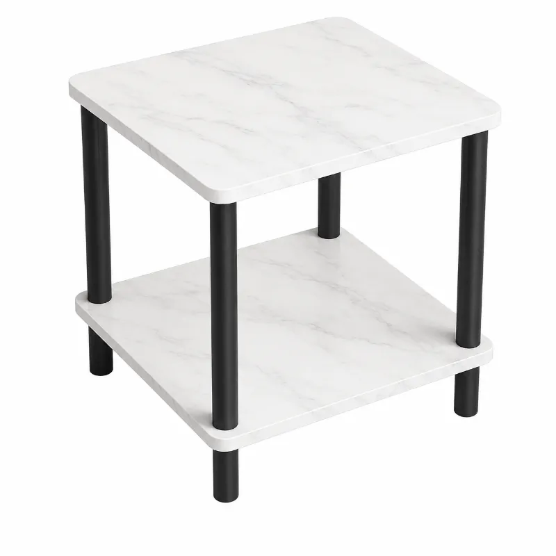 Modern 2-Tier Marble Side Table
