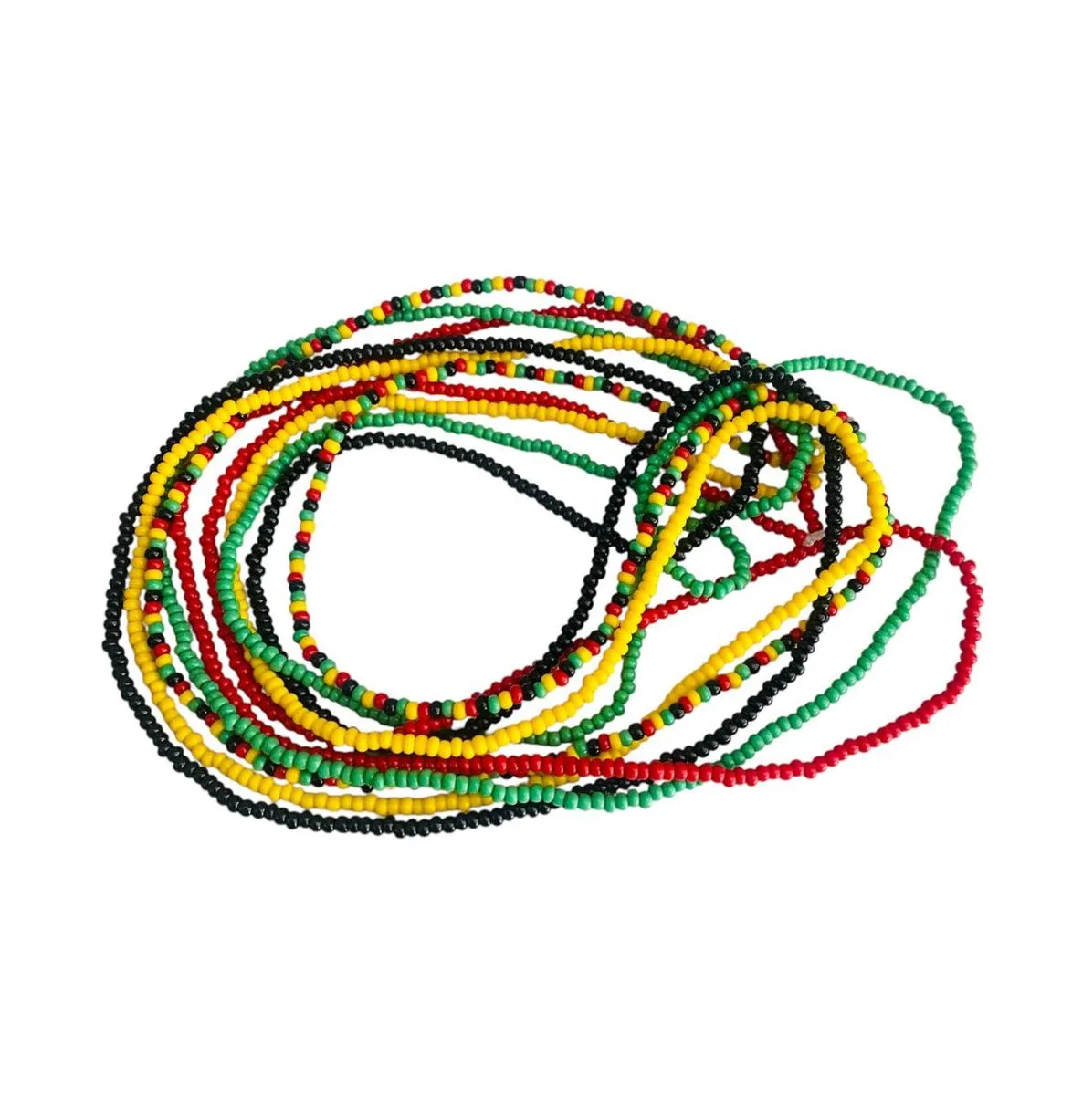 Handmade Rasta-Inspired Waist Beads 5 Piece Set