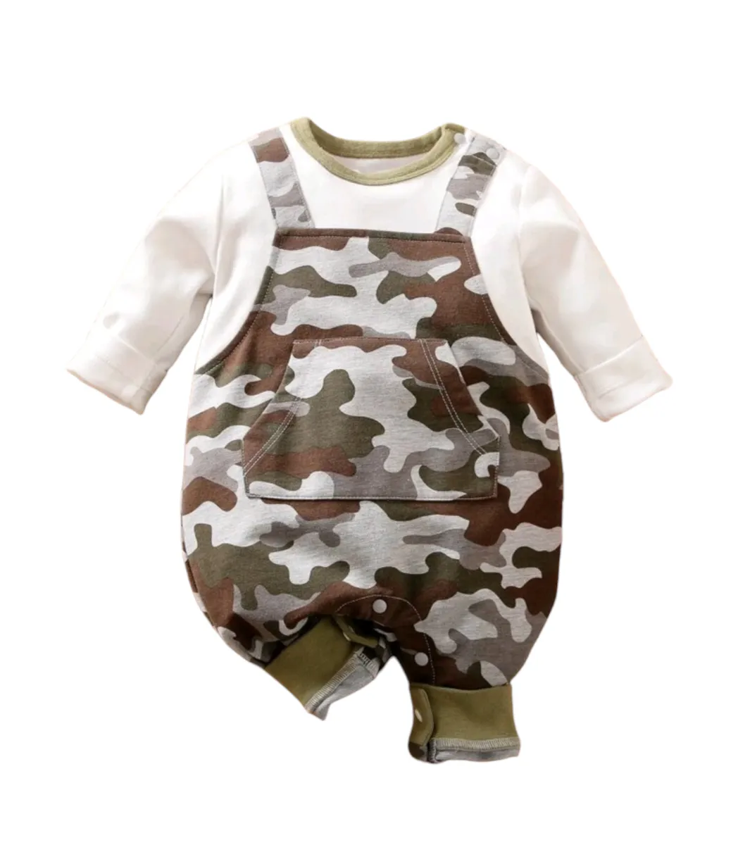 Little Leila - Baby Camo Print Jumpsuit
