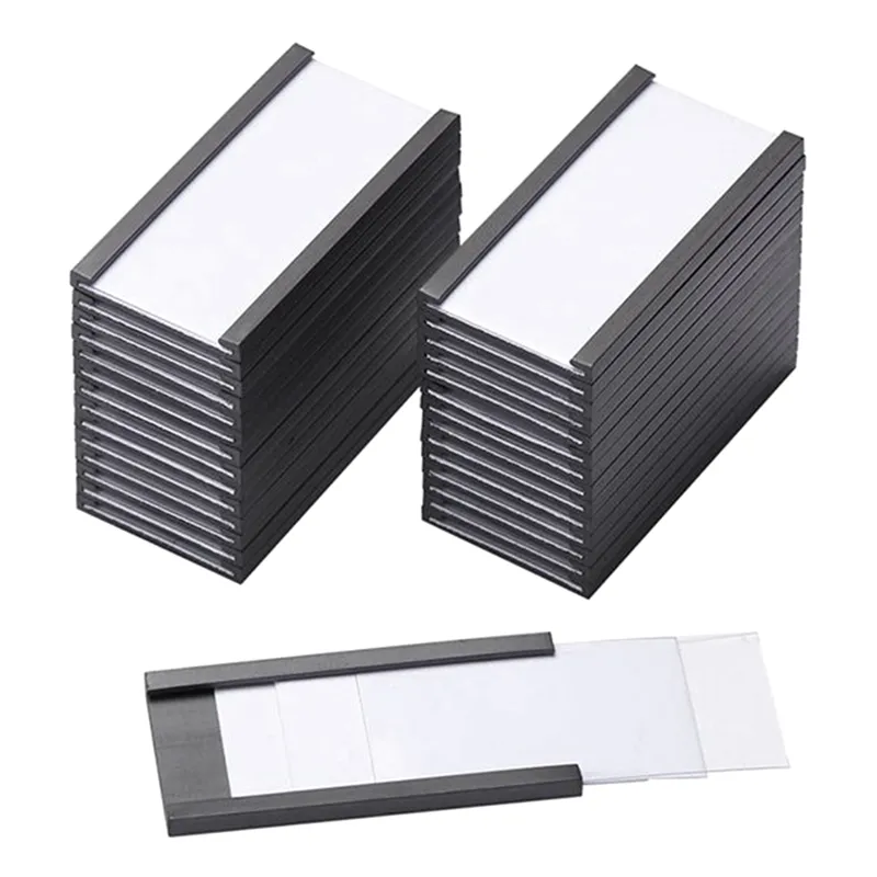 100Pcs Magnetic Label Holders with Magnetic Data Card Holders