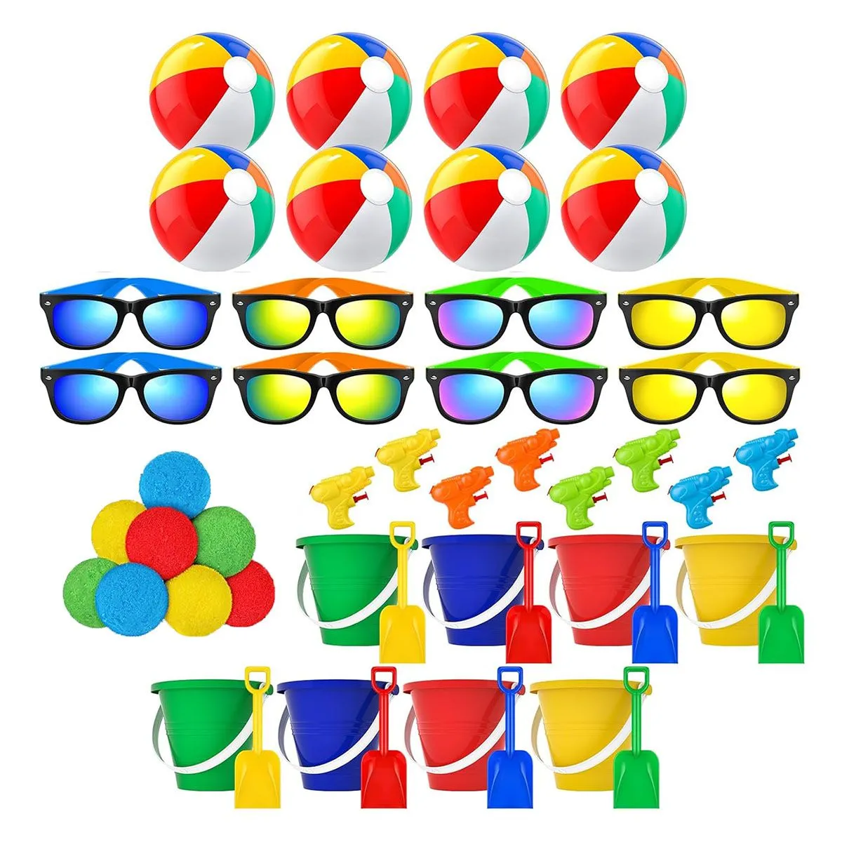 48 Pieces Pool Party Toys Sandplay Kids Beach Summer Toys Beach Balls Toy