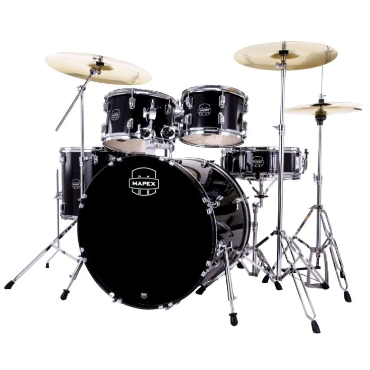 Mapex Comet Rock Pro Drum Kit w/Cymbals & Hardware - Various Colours - Dark Black
