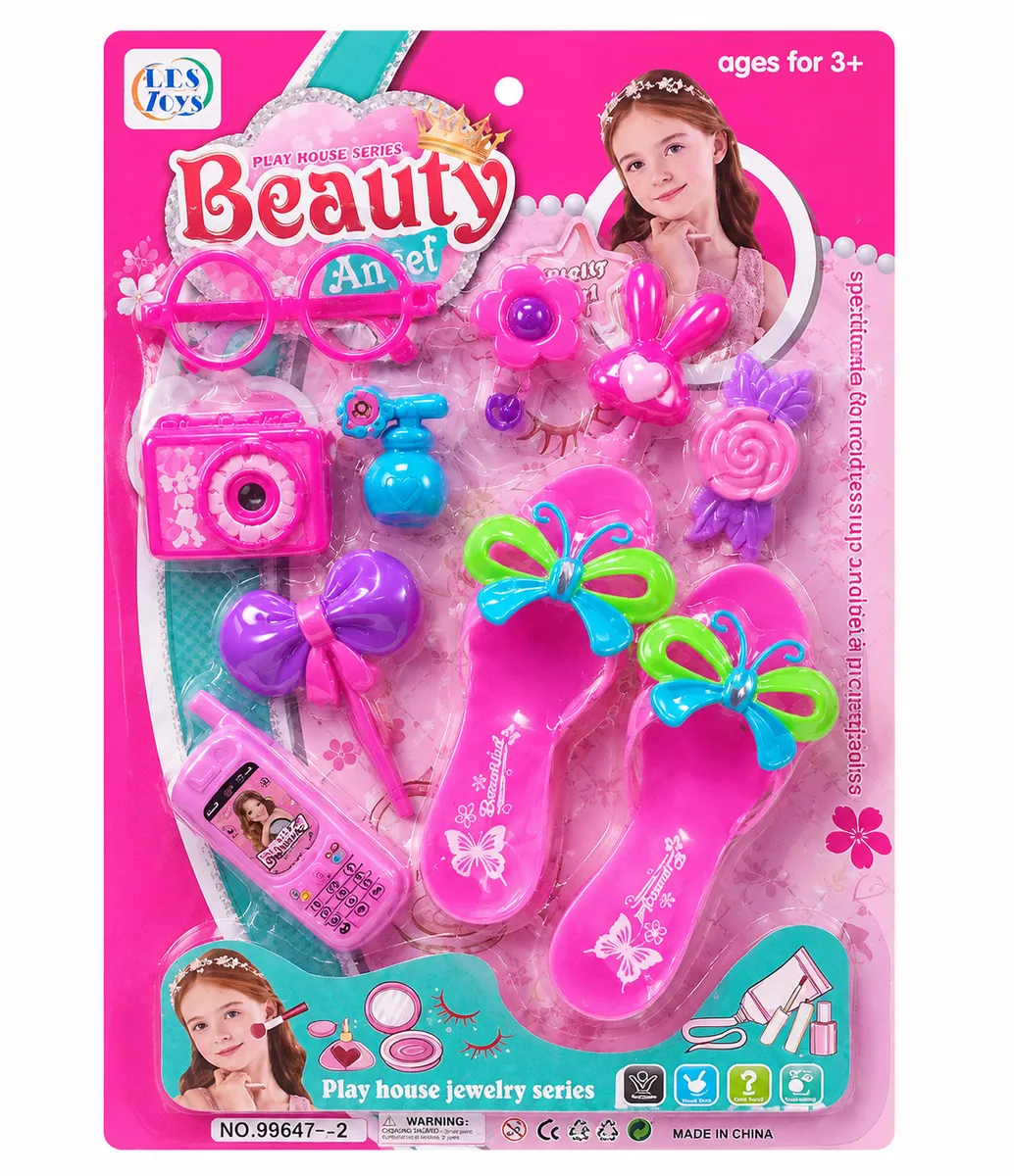 Girls Beauty Pretend Play Toy Set with Accessories and Fashion Shoes
