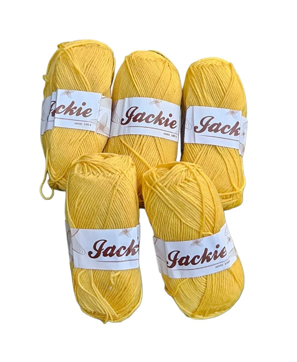 Double Knitting Wool Polyester Yarn 500g (Pack of 5) 100g each - Yellow