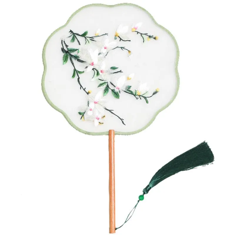 Chinese Style Double Sided Embroidered Circle Fan