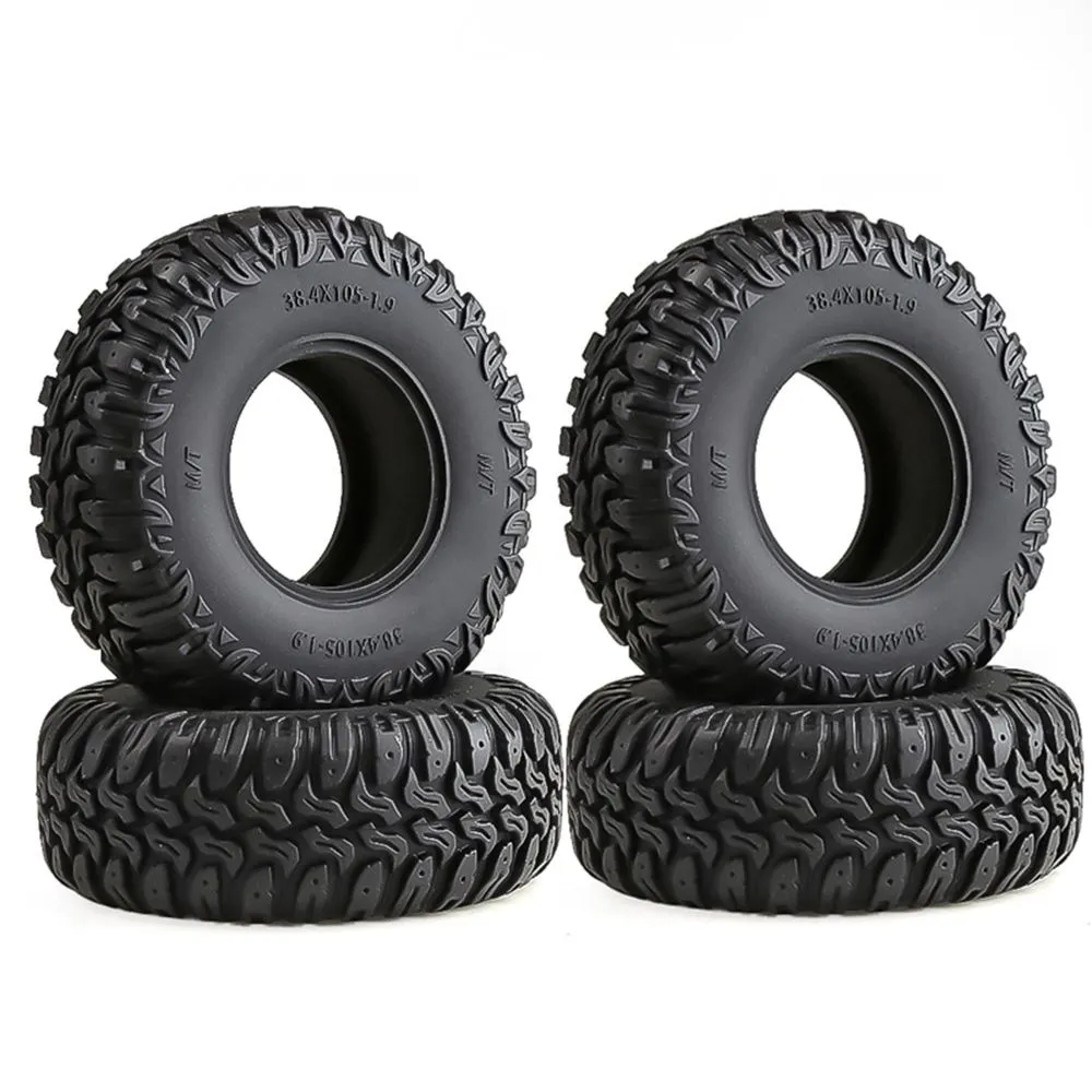 4PCS 105MM 1.9 Rubber Tires Wheel Tyres for 1/10 RC Crawler Car Traxxas TRX