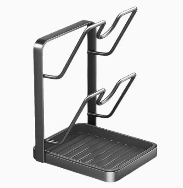 Kitchen Pot Lid Holder Rack with Removable Drip Tray