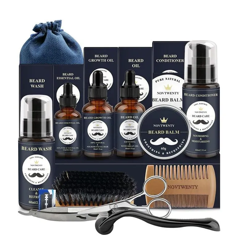 Beard grooming and trimming tool set - 14 pieces