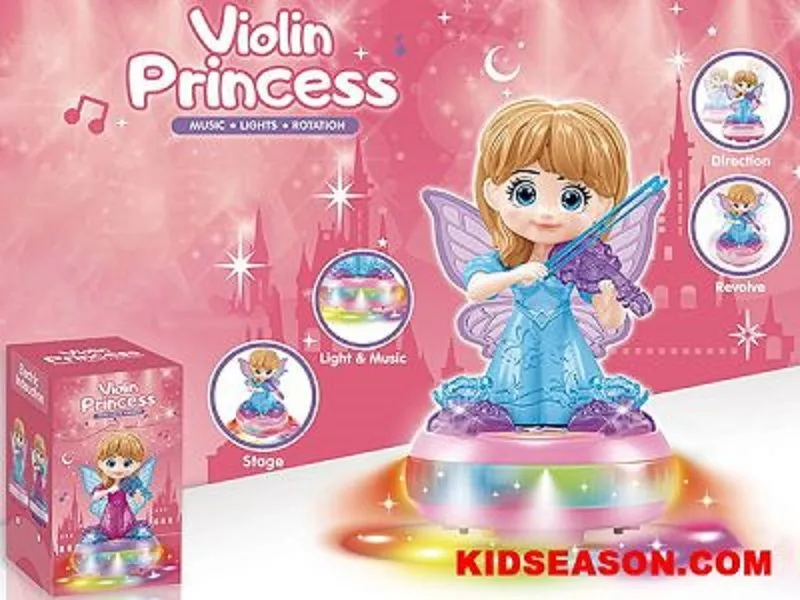 Musical Lights Rotation Princess Violin Doll Toy