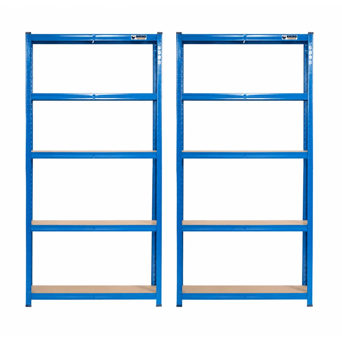Rhino Racking 5 Tier Galvanised Heavy Duty Shelving 2 Set Blue 180x90x40cm