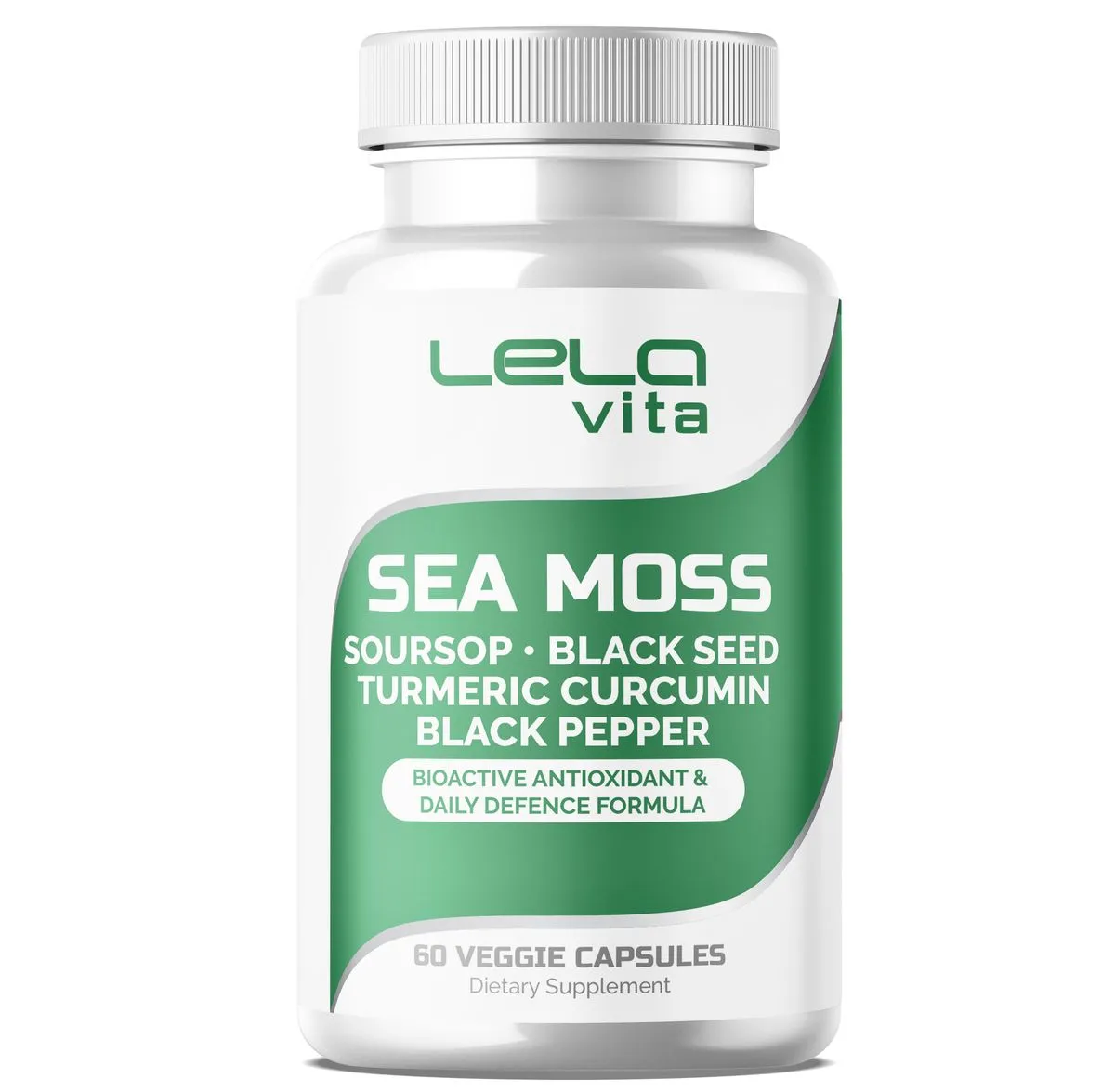 LELAVITA - Sea Moss, Soursop, Black Seed & Turmeric- 60 Veggie Capsules