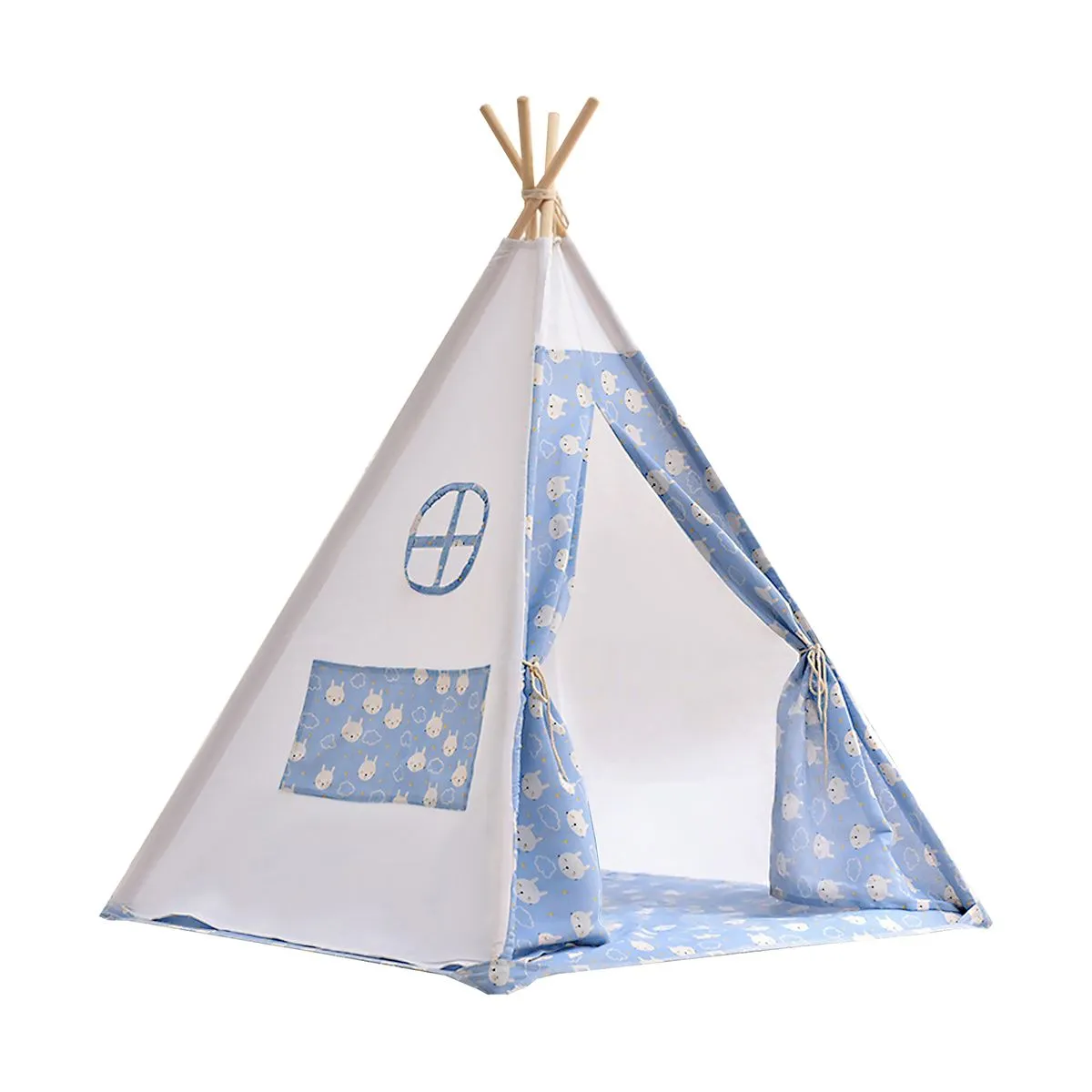 Kids Play Tent Teepee Tents Playhouse Toy Indoor Play Tent for Girls & Boys - Light Blue