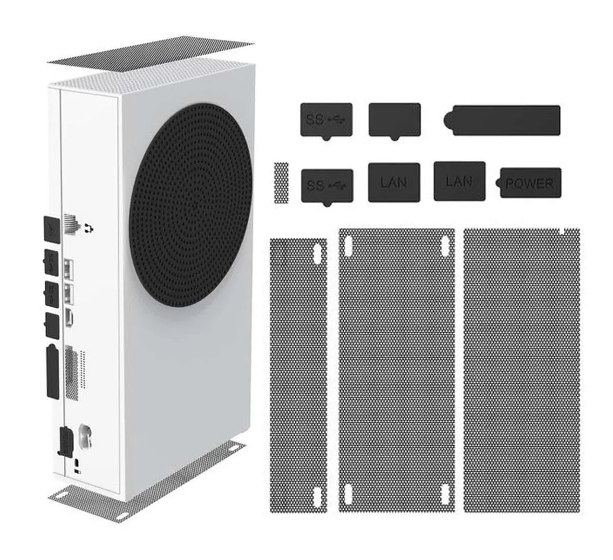 4 Piece Xbox Series S Dust Mesh Filter with 4 Vent Dust Filter Cover