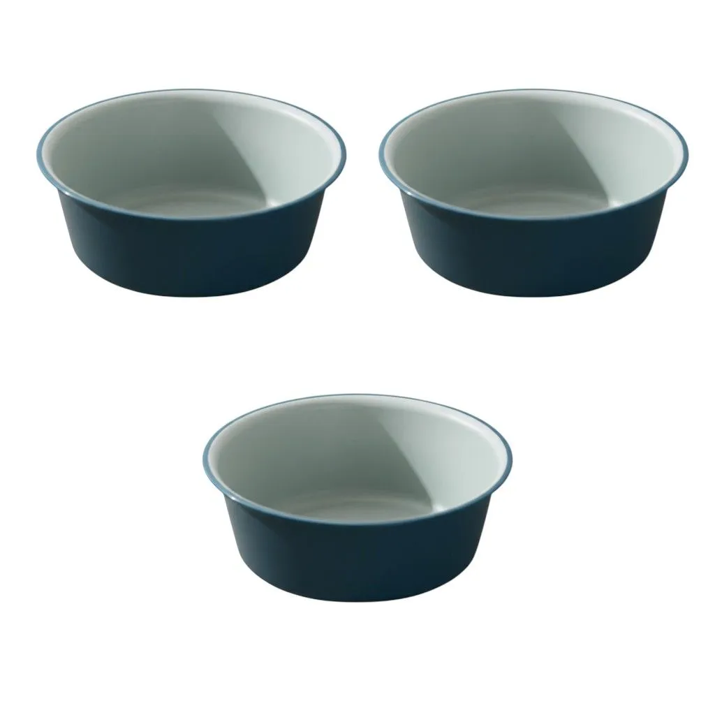 3 Pack - Durable Dual-Toned Round Plastic Wash Basin Set - Blue