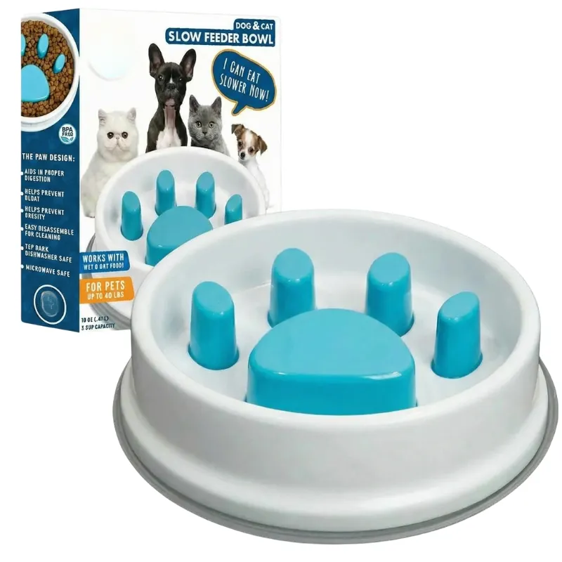 Paw-Shaped Slow Feeder Bowl for Dogs & Cats