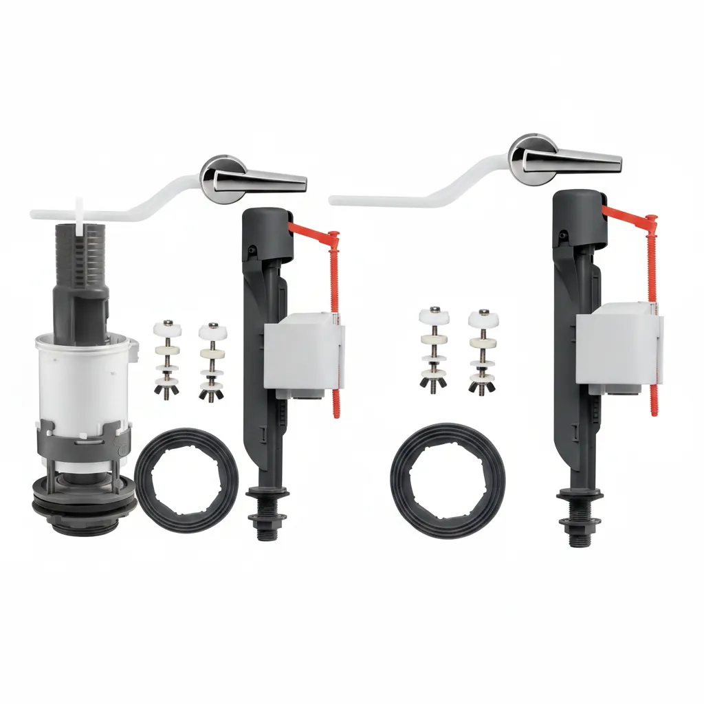 2 Inch Close-Coupled Toilet Flush Mechanism with Handle - 2 Pack