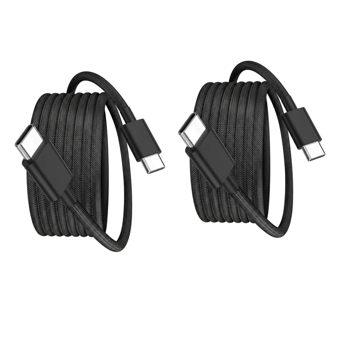 Twin Pack 3m USB-C to USB-C Fast Charging Cables - (2 Pack) - 60w - Black + Black