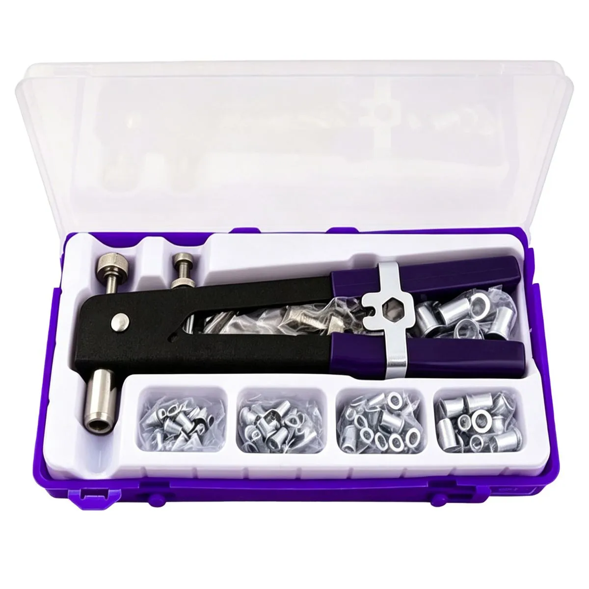 86 Piece Hand Rivnut Tool Set for Sheet Metal and Cabinet Assembly