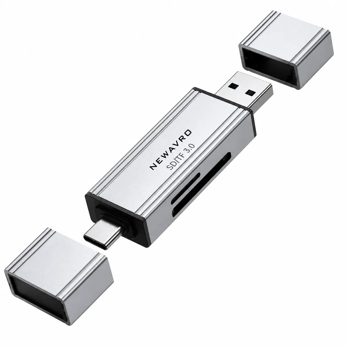 Newavro USB 3.0 & USB-C SD/TF Card Reader Dual Memory Card Adapter