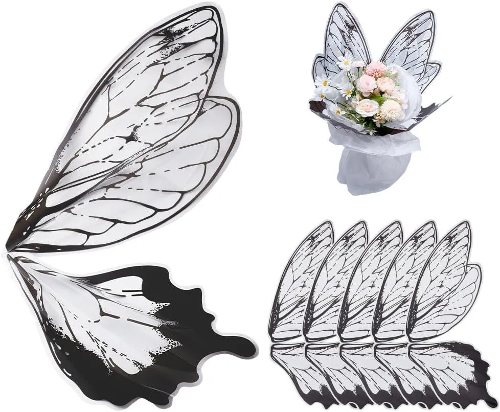 Craft Waterproof Butterfly Flower Bouquet Wrapping Paper Sheets Set of 20