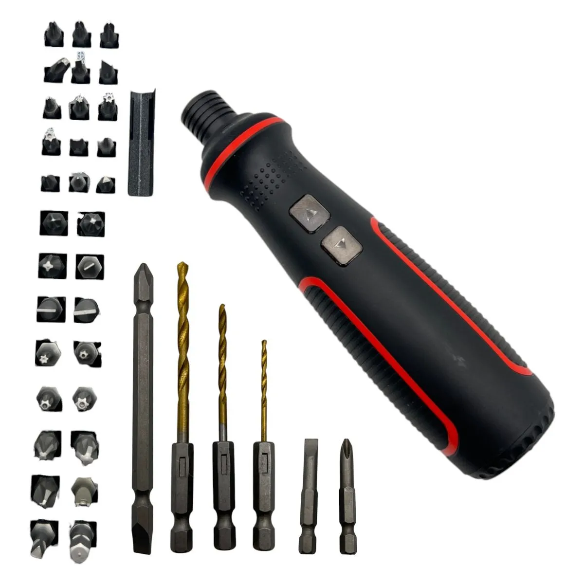 High Powered Cordless Screwdriver, Multi - Bit Attachments, LED Light