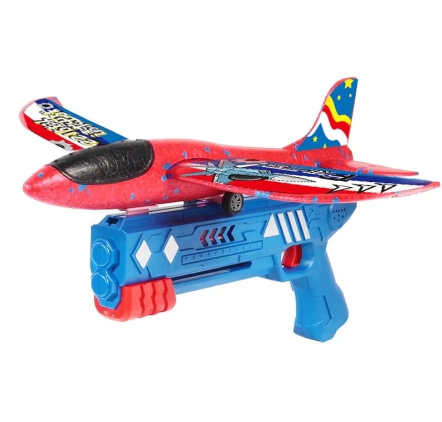 Outdoor Airplane Launcher For Kids - Outdoor Fun & Entertainment Kids Toy. - Blue, Red