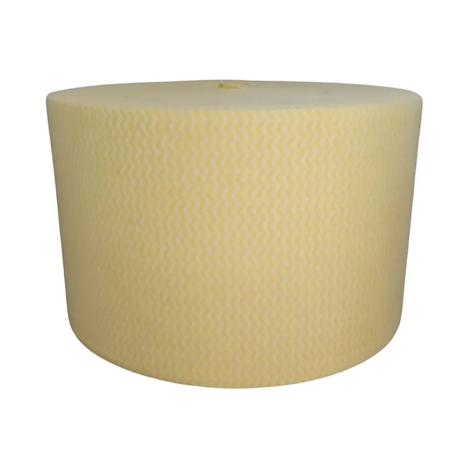 Spunlace Perforated Cleaning Wipes 40gsm - 400m Roll - Yellow