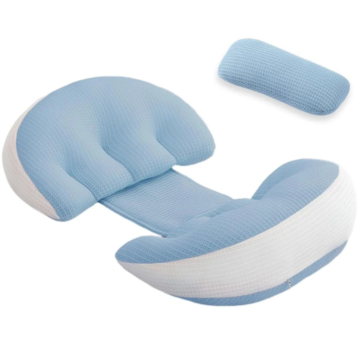 Lumbar Support Pillow for Maternity Side Sleeping Back Support Lift - Blue
