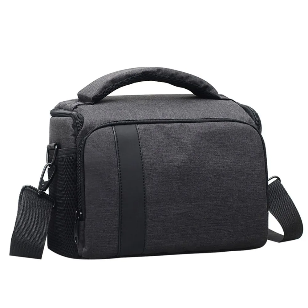 Portable Shockproof Zipper DSLR Shoulder Camera Bag - Black