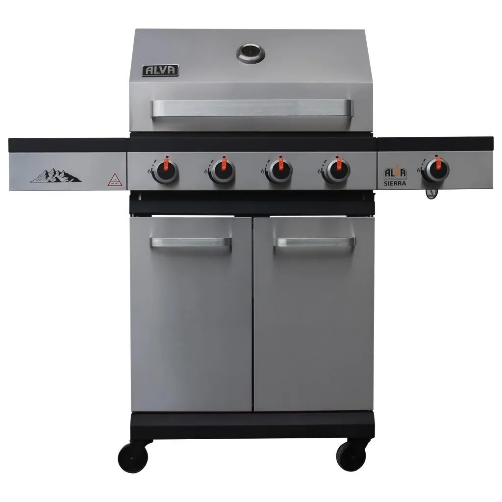 ALVA Sierra 4-Burner BBQ Gas Braai With Side Burner - Stainless Steel