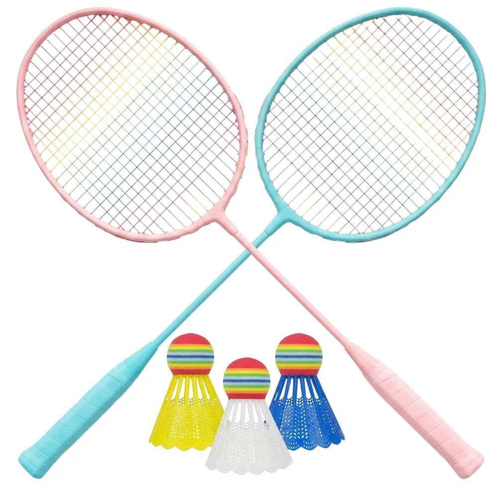 Rainbow Kids Badminton Set - 2 Rackets and 3 Shuttlecocks