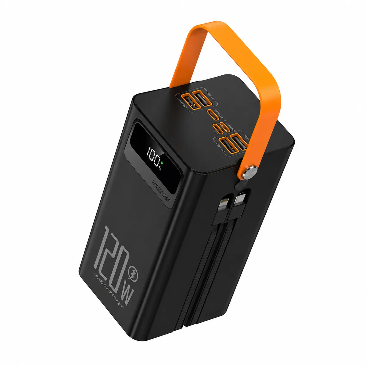 120W Fast Charging Power Bank 80000mAh Portable Charger with Multi Ports - Black