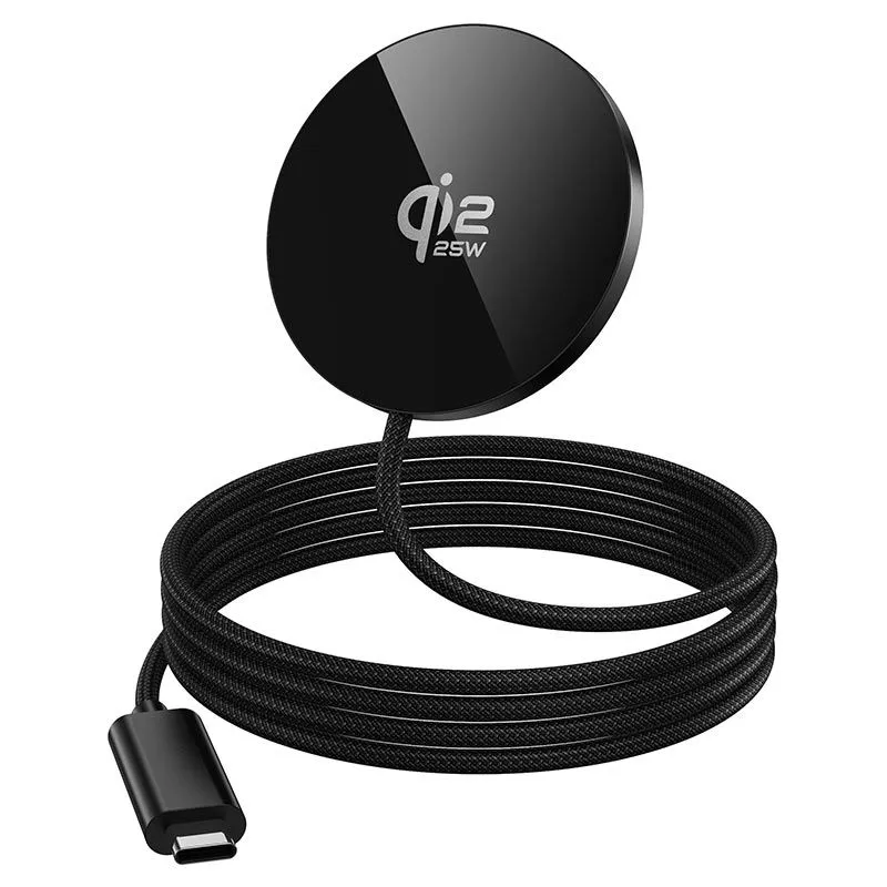 Hoco CW63 Pro Fast, Qi2.2 wireless charger for phones and headsets - 25w - Black