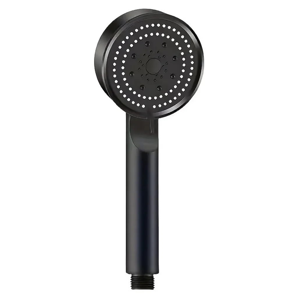 Black Five Position Shower Head With One-Touch Water Stop Function