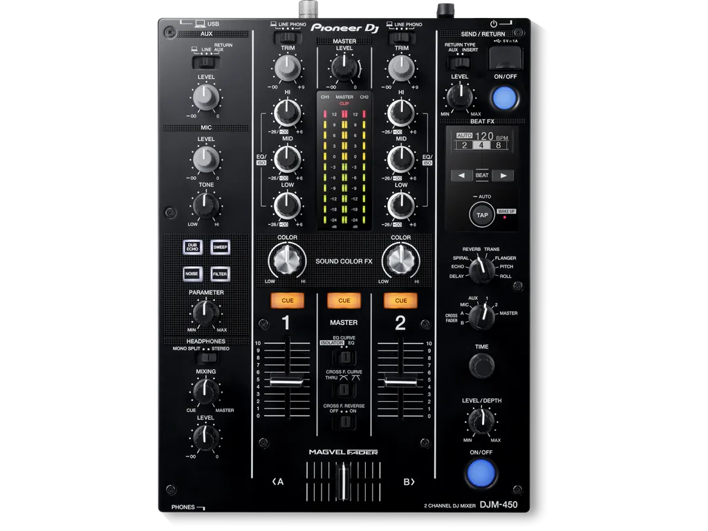 Pioneer DJ - DJM-450 2 Channel DJ Mixer with Beat FX