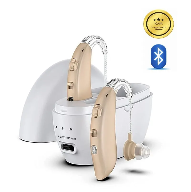 Reptronic Bluetooth Personal Sound Amplifiers with Charging case - Beige