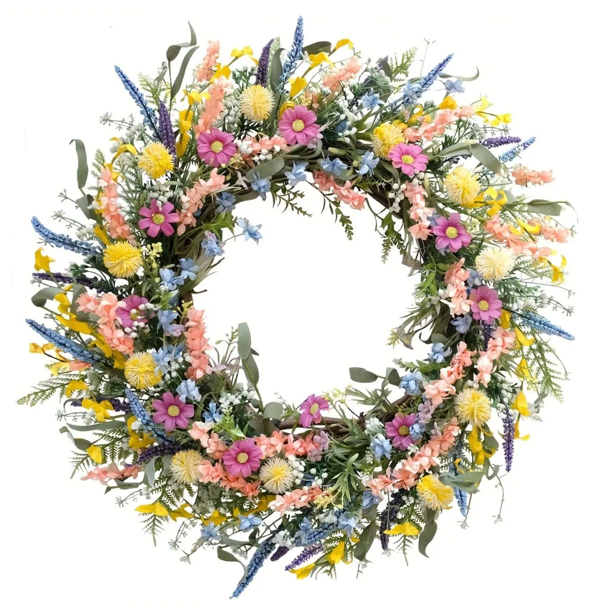 18-Inch Lavender & Daisy Spring Wreath