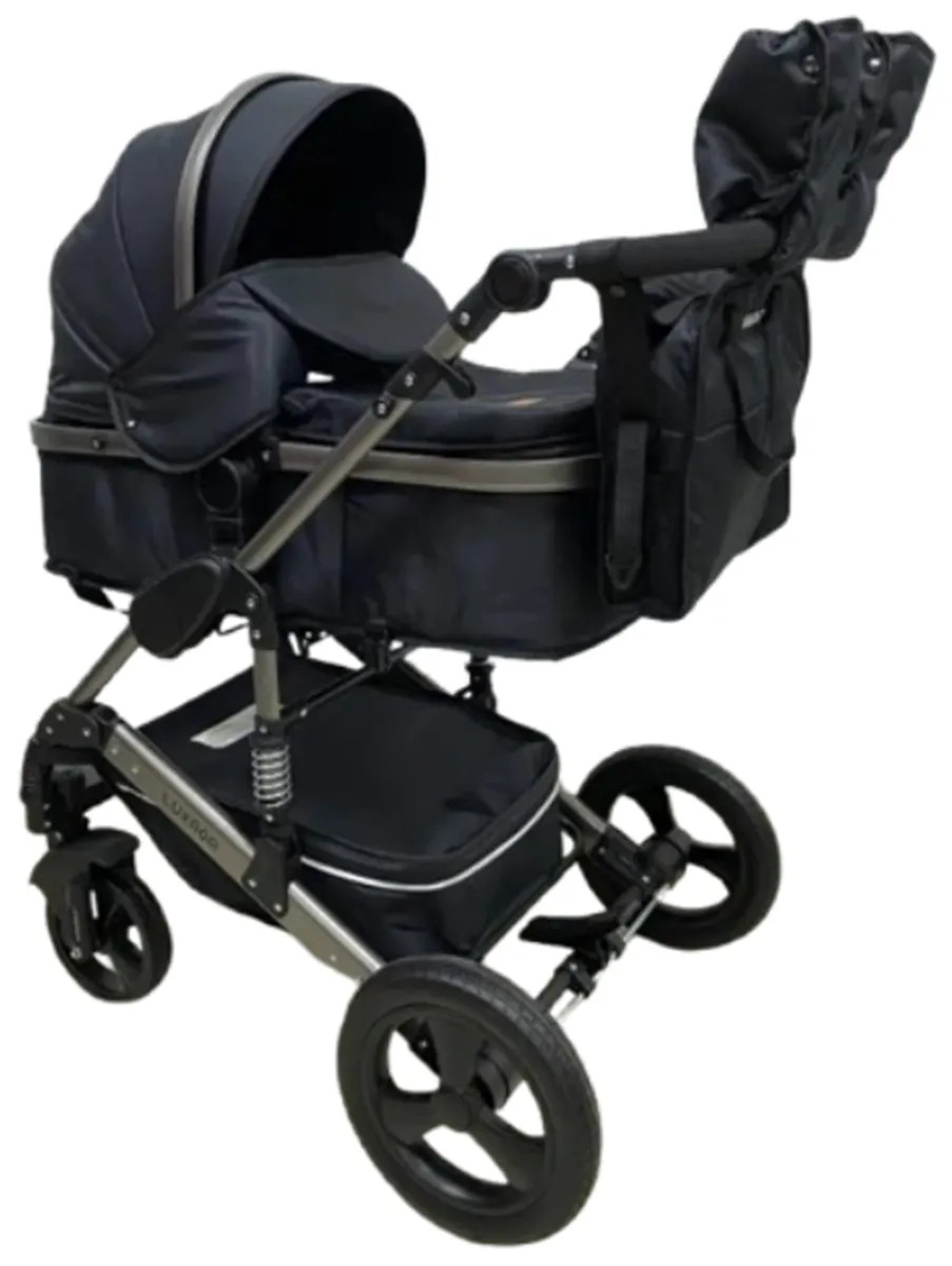 Luxmum Baby Stroller 2 in 1 Foldable Pram Stroller - Black