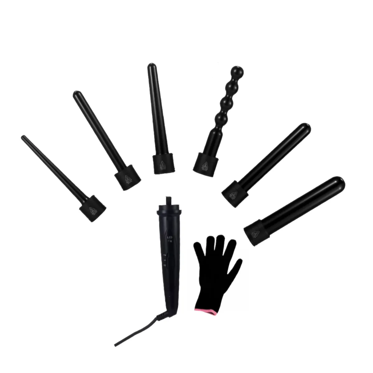 Curling Iron Wand 6in1with 6 I nterchangeable Barrels Heat Protective Glove