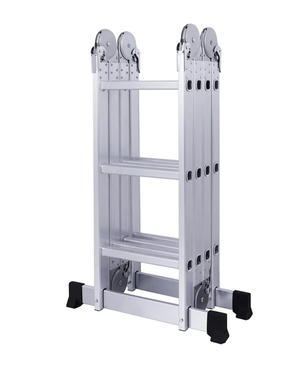 FlexiClimb 4x3 Multi-Purpose Folding Ladder - Heavy-Duty Adjustable Ladder