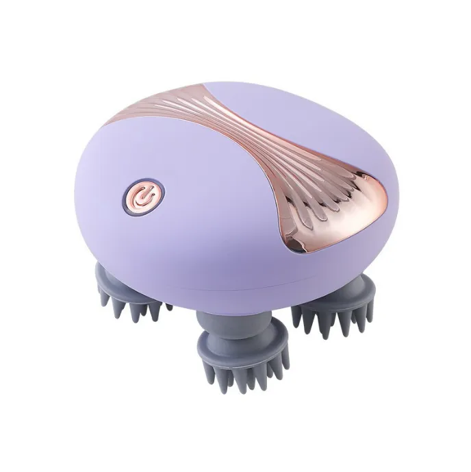 Portable Purple Electric Head Massager with 8 Massage Heads Relaxation Tool
