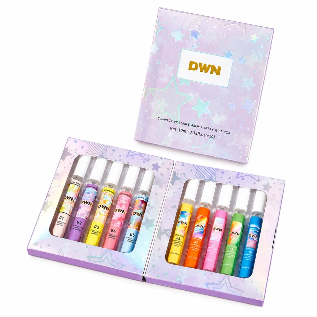 10pcsTravel SizePerfume Spray Kit 10ml Each, Multi-Scent Fragrance Gift Box