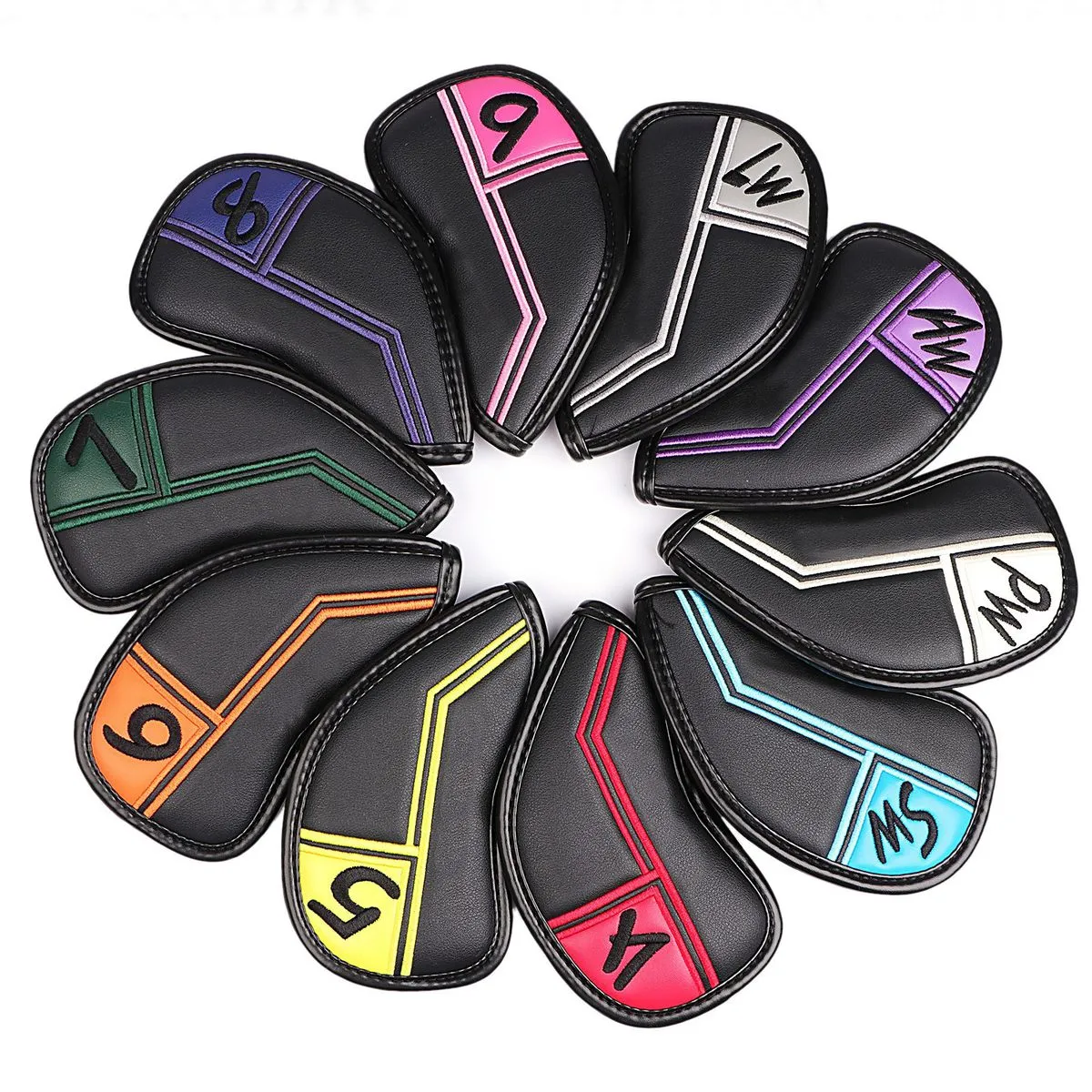 Golf Iron Head Covers Set Headcover Fit All Brands with Embroidered Label