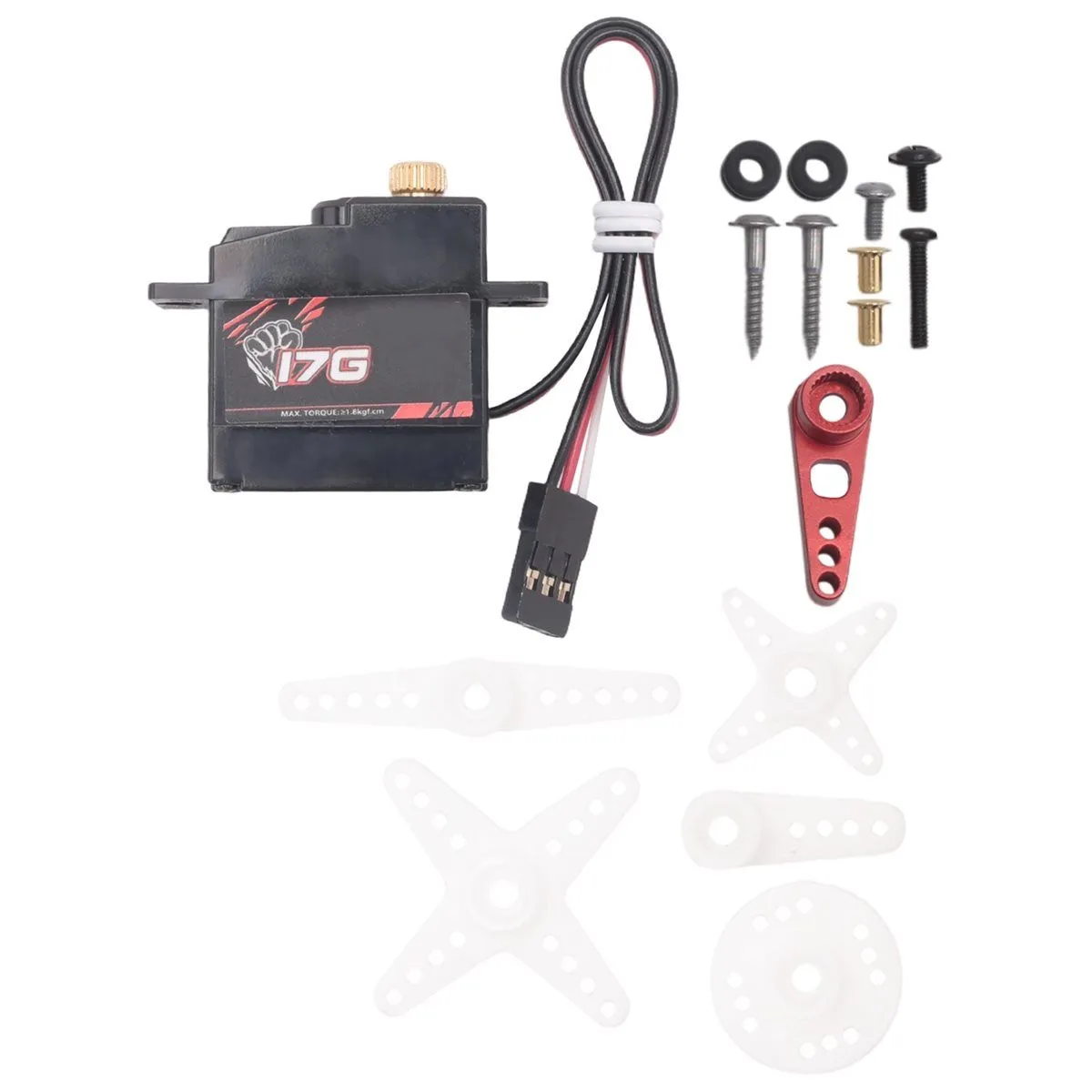 17G 3.5KG Gear Digital Servo and Arm for WPL C14 MN99S RC Car,1