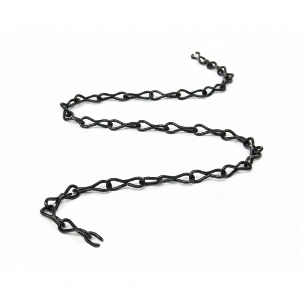 Durable Black Steel Single Jack Chain 2.0mm x 1m for Hanging - 2 Pack