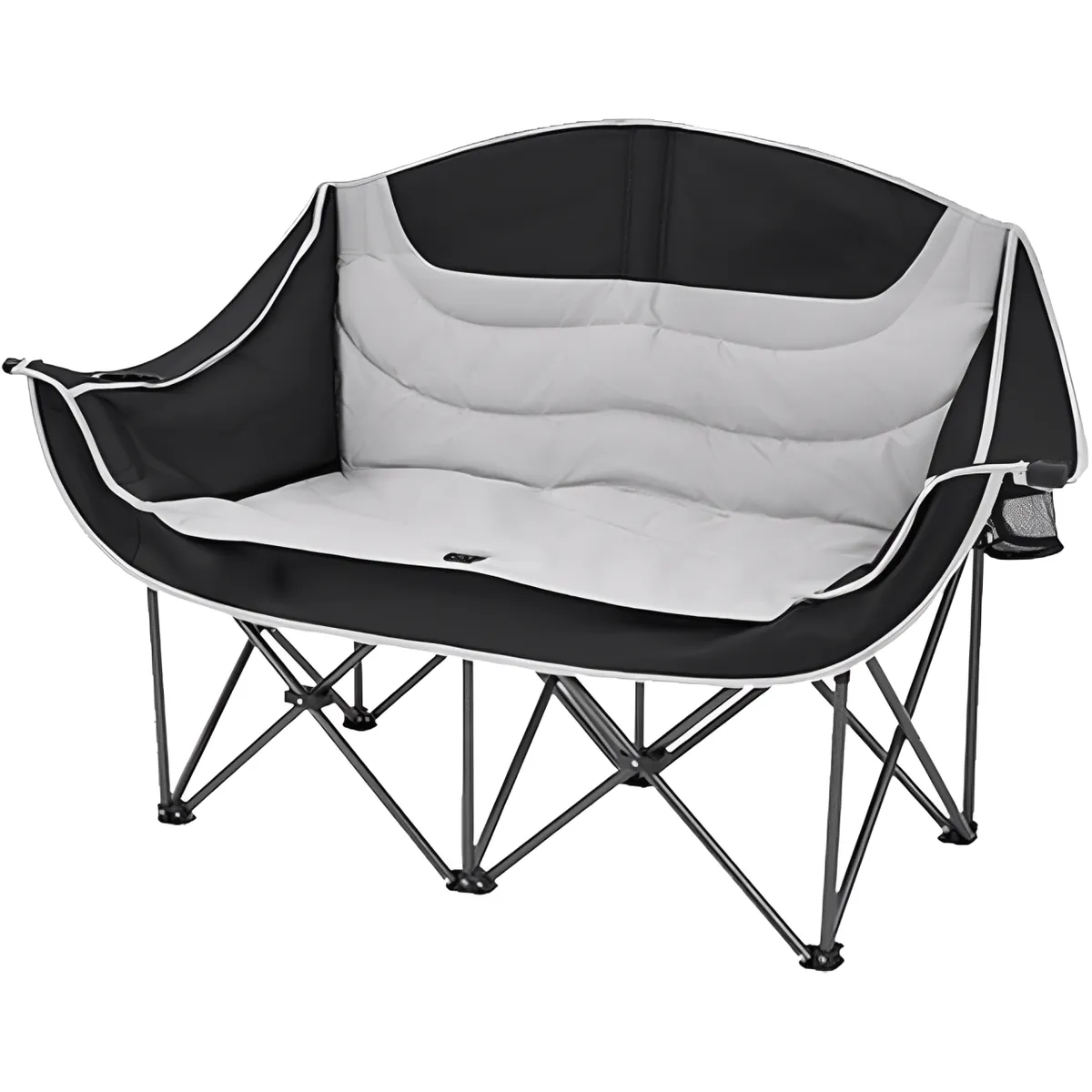 Duty Double Camping Chair Loveseat Durable Outdoor Folding Lawn Chair