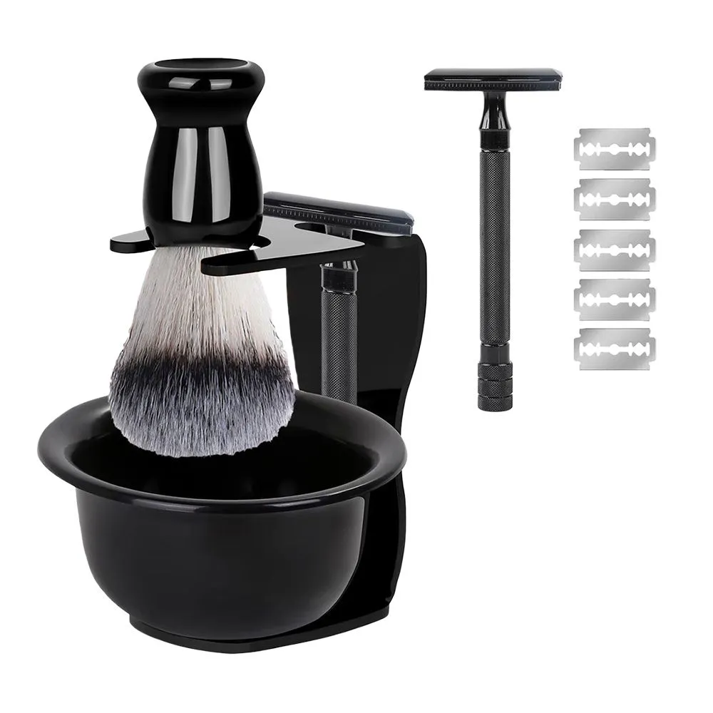 Men's Shaving Brush and Bowl Set, 3-in-1 Shaving Brush Set for Men