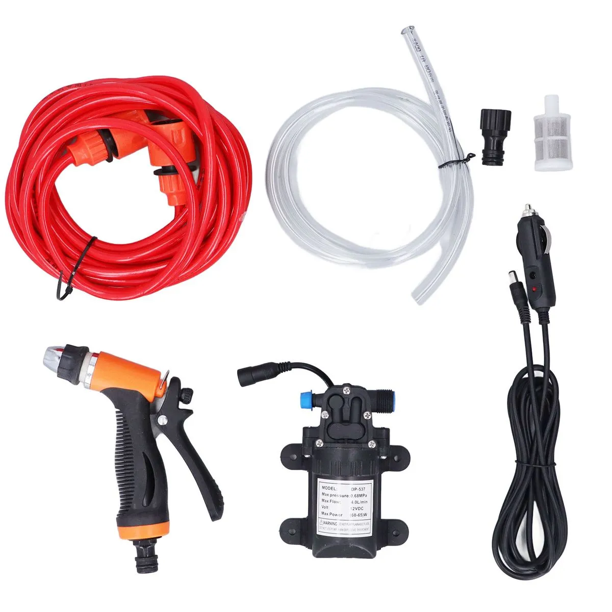 12V Portable Pressure Washer, 160PSI with 2 Hoses for Cars