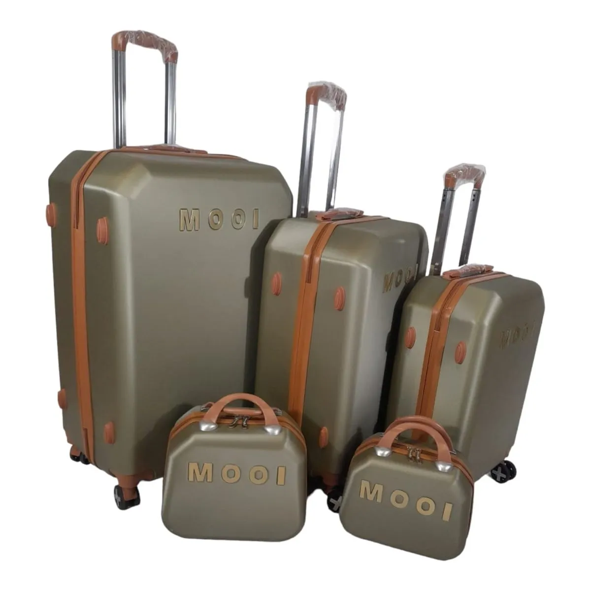 SMTE-Quality Luggage Suitcase Hardshell Mooistar 5 Piece - Gold
