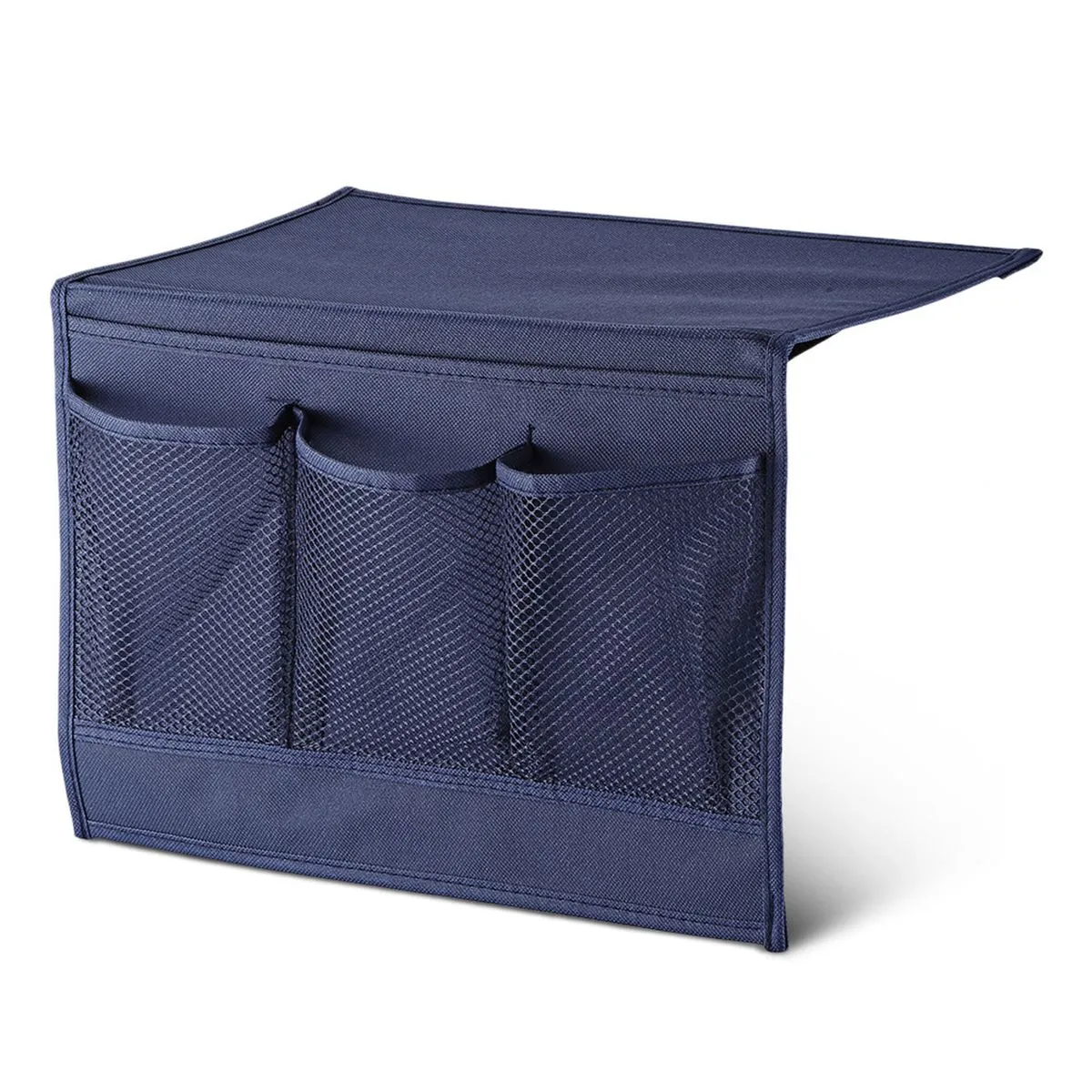 Bedside Organizer - Hanging Storage Caddy with Pockets for Bed Accessories - Blue